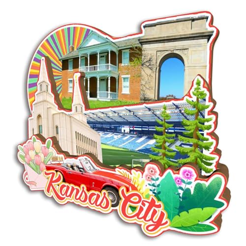 Imán de refrigerador decorativo Kansas City hecho a mano miniatura 2