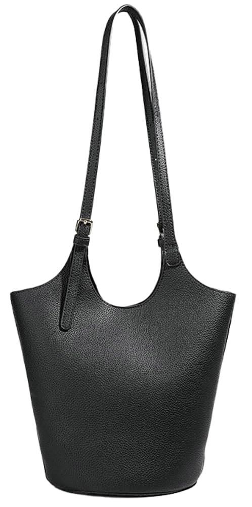 Womens PU Leather Shoulder Bag Large Bucket Tote Purse Handbag Casual Top Handle Satchel 2pcs with Adjustable Strap