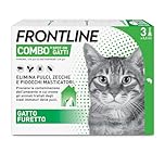 FRONTLINE Combo, 3 Pipette, Antiparassitario per Gatti, Gattini e Furetti di Lunga Durata, Protegge da Pulci, Zecche, Uova, Larve e Anche la Casa, Antipulci In Confezione da 3 Pipette da 0.5 ml