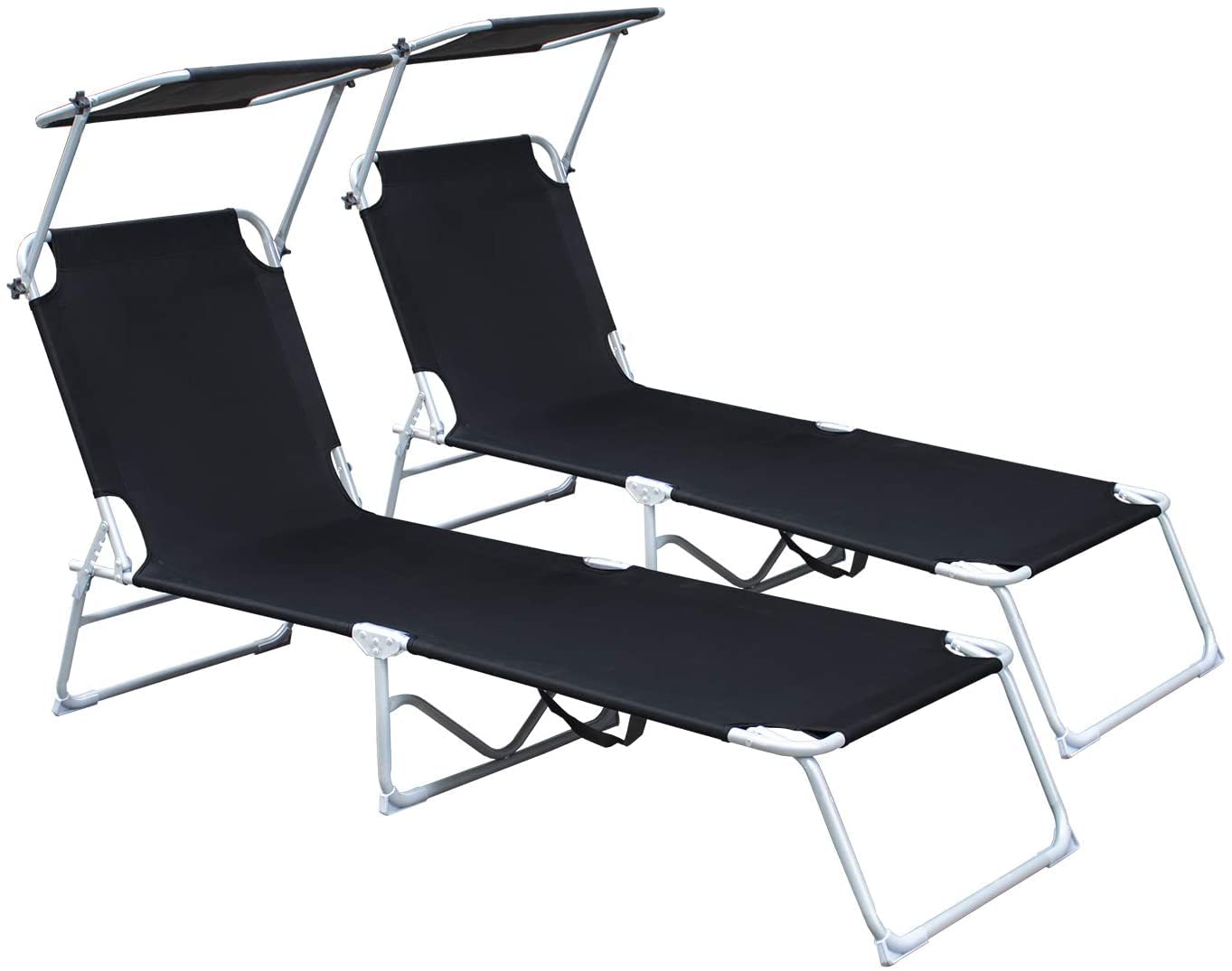 Buy Ureprism Folding Sun Lounger, Garden Lounger with Sun Canopy, 5Way