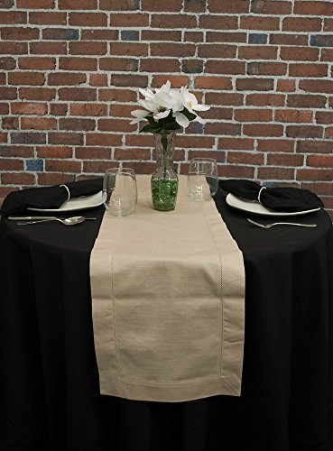 Something Different Linen Stone Hemstitch Table Runner 12"x72"