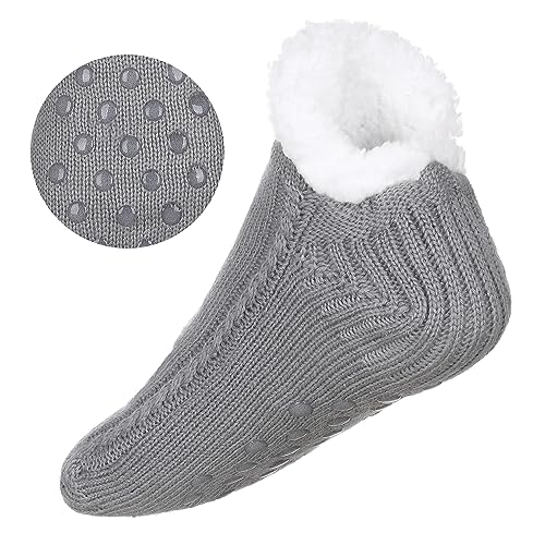 Image of ZYZX Cute Animal Slipper Socks for Women with Grips,Fuzzy Socks Indoor