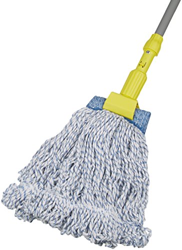 Image of Amazon Basics Loop-End Rayon Finish Commercial String Mop Head for Floor Cleaning, 5 Inch Headband, Medium, 6-Pack