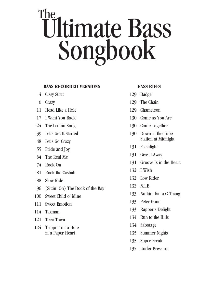 The Ultimate Bass Songbook | Noten und Tabulatur für Bassgitarre | Notenbuch mit 70 klassischen Songs mit originalgetreuen Transkriptionen und ... Easy Bass Melodies (GUITARE BASSE)