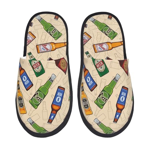 Beer Bottles Seamless Pattern Slippers for Women Fuzzy House Shoes Anti-Skid Indoor Slipper Gifts for Women Mom Ladies2