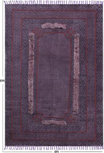 Tapis de sol en coton lavable violet pour sol intérieur et extérieur - 4
