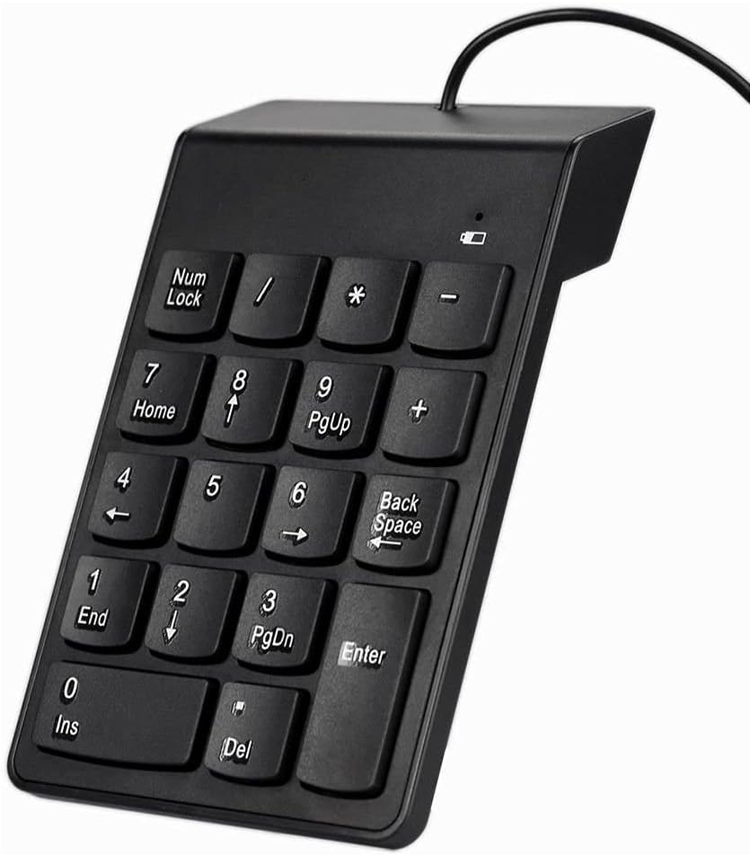axGear USB Numeric Keypad Number Keyboard Pad Wired Plam Size 18 Keys Black