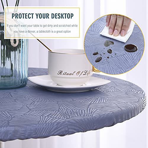 Elastic Edged Vinyl Round Fitted Tablecloth - Image 4