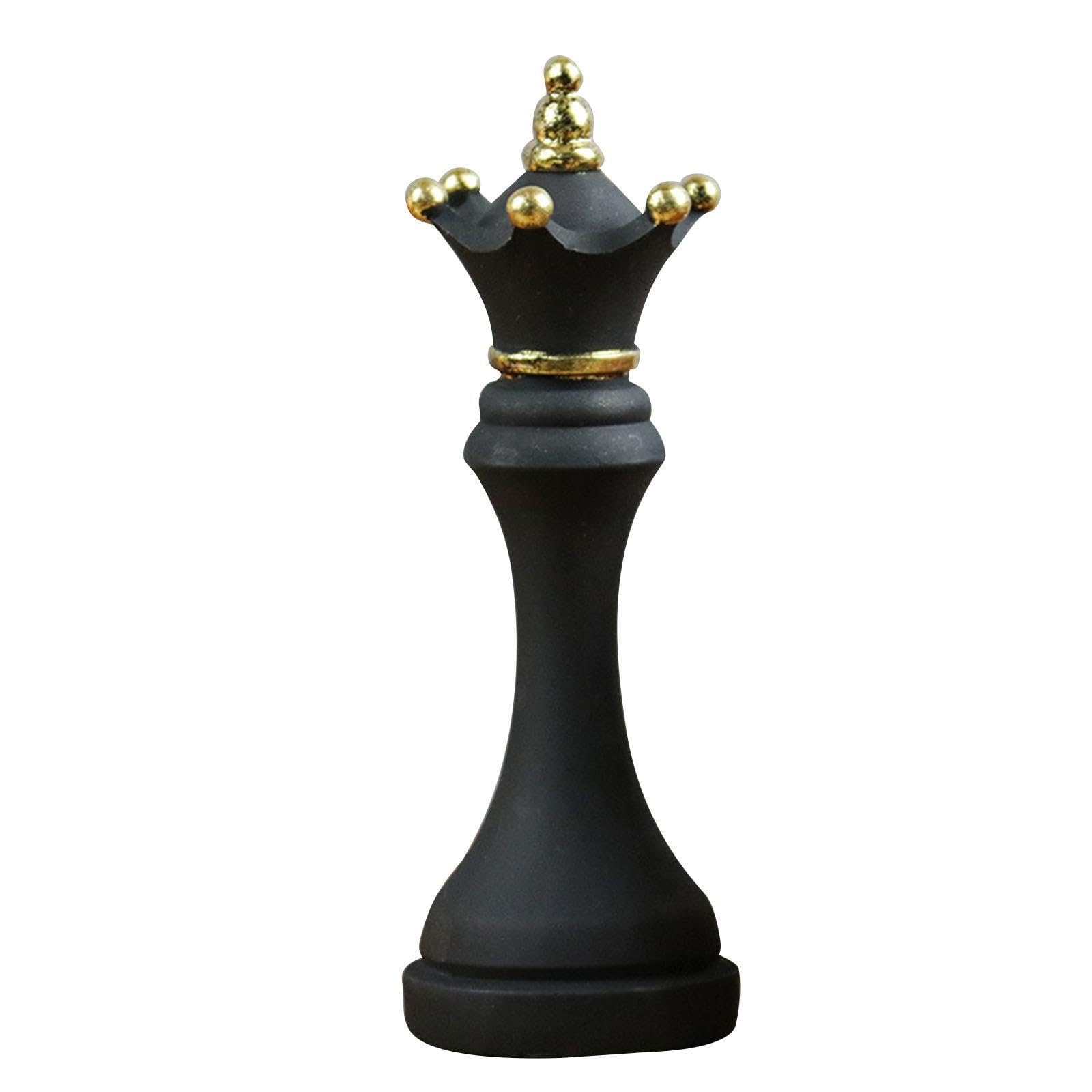 ALCXAZS Distinguished Chess Pieces Statue Retro Chess Pieces Statue Resin for Creative Gift Stunning Present Celebrations Chessmen Sculpture With Gold Color, Black, Queen Shape