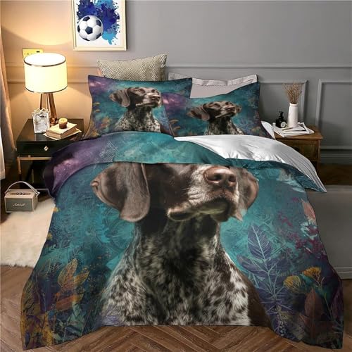 Housse de couette super king motif chien fermeture éclair invisible