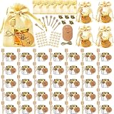 Hapneyea Set 40 Tarros Miel Hexagonales 45 ml para Bodas y Baby Shower, bodas y fiestas