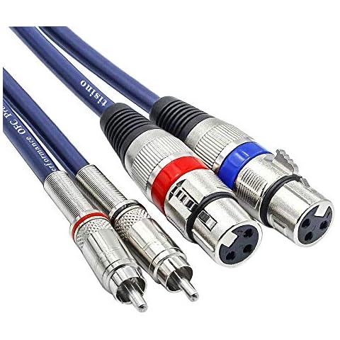 TISINO Dual Female XLR to RCA Cable, 2 XLR to 2 Phono Plug HIFI Stereo Audio Connection Microphone Cable Wire Cord - 1.5m/5 Feet Cover
