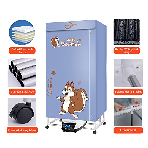 Foldable Clothes Dryer Portable Apartment Laundry Drying Rack Remote Control Low Noise 1600W-1.6Meters for RV Camping Home 110V