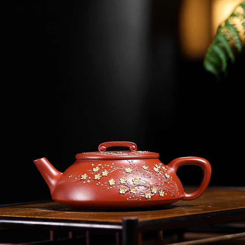 Théière en Argile Violette 200 ML, fabriquée à la Main, avec Filtre, en Terre Crue et avec infuseur à thé Chinois Zisha.