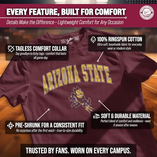 Image of NCAA Gameday Cotton T-Shirt for Men and Women | Officially Licensed NCAA Tee - Preshrunk Ring-Spun Cotton - Screen-Printed Team Logo