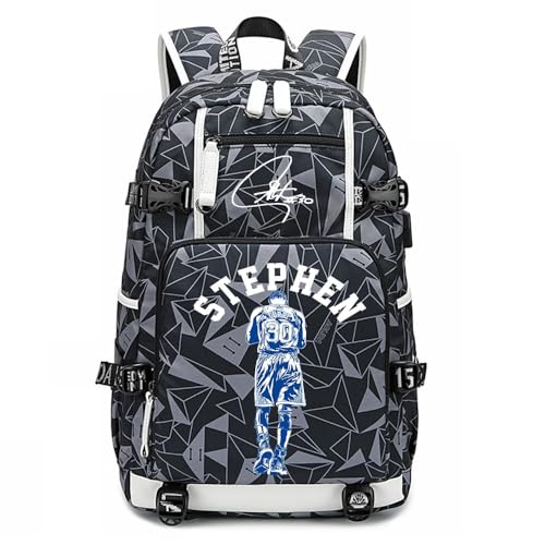 Ansigeren No. 30 Basketball Player Multifunctional Backpacks Sports Fan Bookbag Travel Student Backpack (A3)