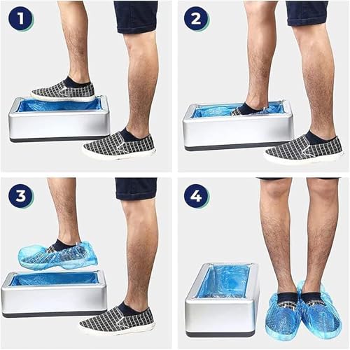 Dispenser di copriscarpe intelligente, distributore automatico di copriscarpe usa e getta con 200 copriscarpe in plastica usa e getta, copertura portatile per casa, lavoro, negozio, ufficio