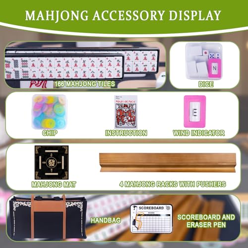 American Mahjong Set completo con accesorios y maletín miniatura 4
