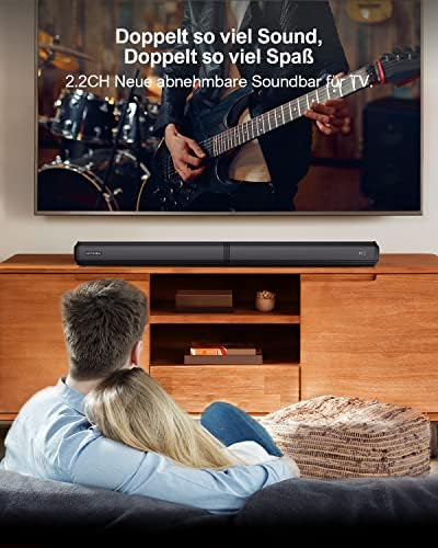 Bild 1 - ULTIMEA 2.2 Soundbar für TV Geräte, VoiceMX, App-gesteuerten, 100W Teilbare 2-in-1 TV Soundbar, TV Lautsprecher mit 3 EQ-Modi, Bass Einstellbare, Bluetooth 5.3, ARC/Opt/Aux, Apollo S40 Pro, 2025