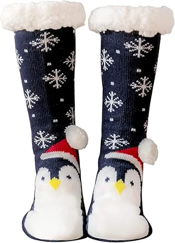 TuYines Chausson Chaussette Femme,Femme Chaussettes Antidérapantes Chaussettes Pantoufles Chaussettes Chaudes d'hiver,Chaussettes Slipper avec Doublure en Polaire Douce ​Noël Cadeau,35-41 Cover