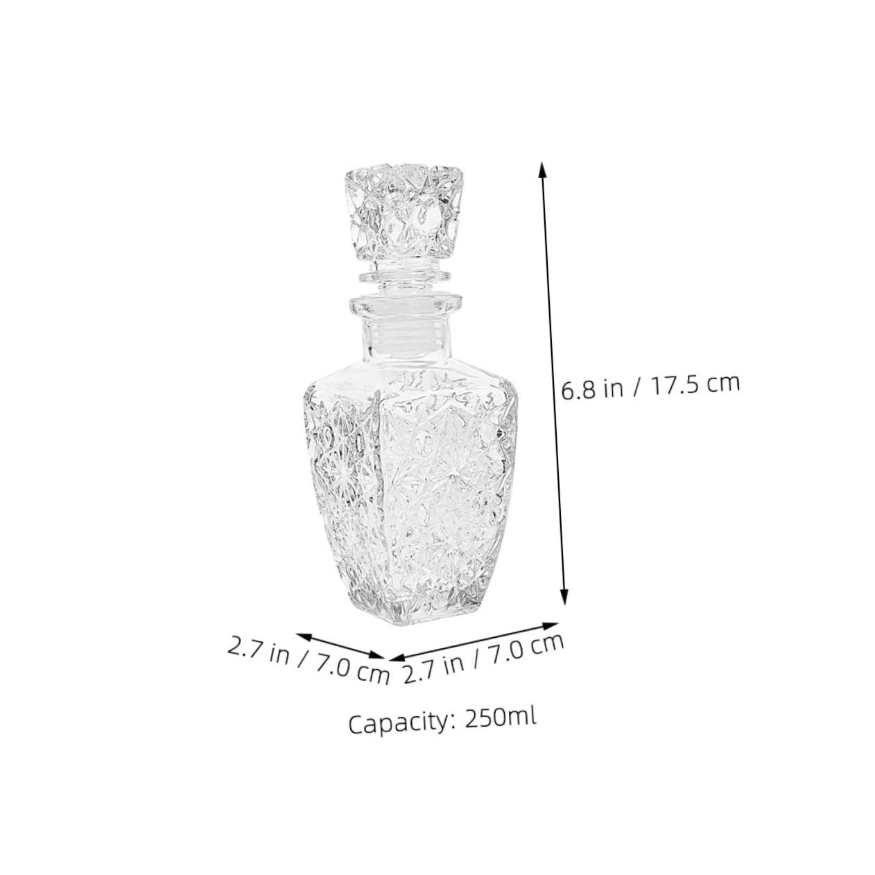 2 Stück Kreative Glasflasche für Wasser und Likör 250ml mit Elegantem Design und Praktischem Verschluss als Weingeschenkverpackung