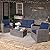 JOIVI 4 Piece Outdoor Patio Furniture Set, All-Weather Wicker Patio Conversation Set, PE Rattan Loveseat Sofa Chair Set with Tempered Glass Coffee Table