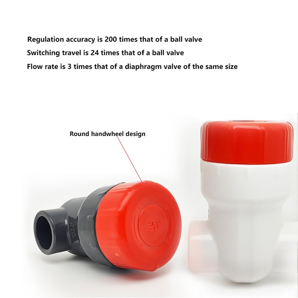Zawór Zasuwowy UPVC 20/25/32/40/50 Mm - Zawór Zasuwowy PVC Do Nawadniania Ogrodu, Akwariów, Majsterkowania - Odporny Na Kwasy/zasady, Precyzyjna Kontrola Przepływu(Dark Grey,40mm DN32)