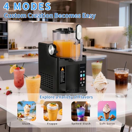 Image of Slushie Machine& Soft Serve Ice Cream Maker, Slushie Machine for Home,Frozen Drink Machine, No Ice Needed, Self Cleaning Slushy Machine, Perfect for Milkshake, Frozen Margaritas, Cocktail and More