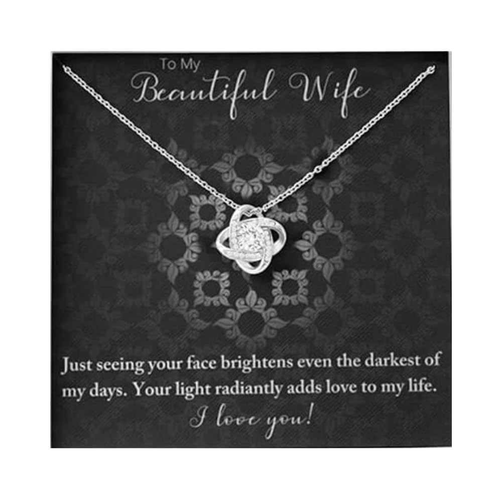 FABUNORA 925 Sterling Silver Chain Pendant & Love Knot Necklace Beautiful Gift To Wife For Birthday, Gifts For Women With Message Card (B0B2CPHGYC) Amazon Price History, Amazon Price Tracker