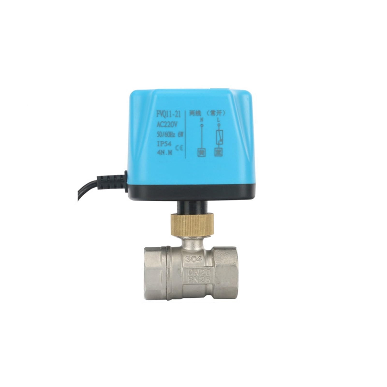 TREDSWQCV DN32 Stainless Steel Normally Closed/Open Motorized Ball Valve 220V 12V 24V 2-Wire Electric(110VAC-NORMALLY OPEN)