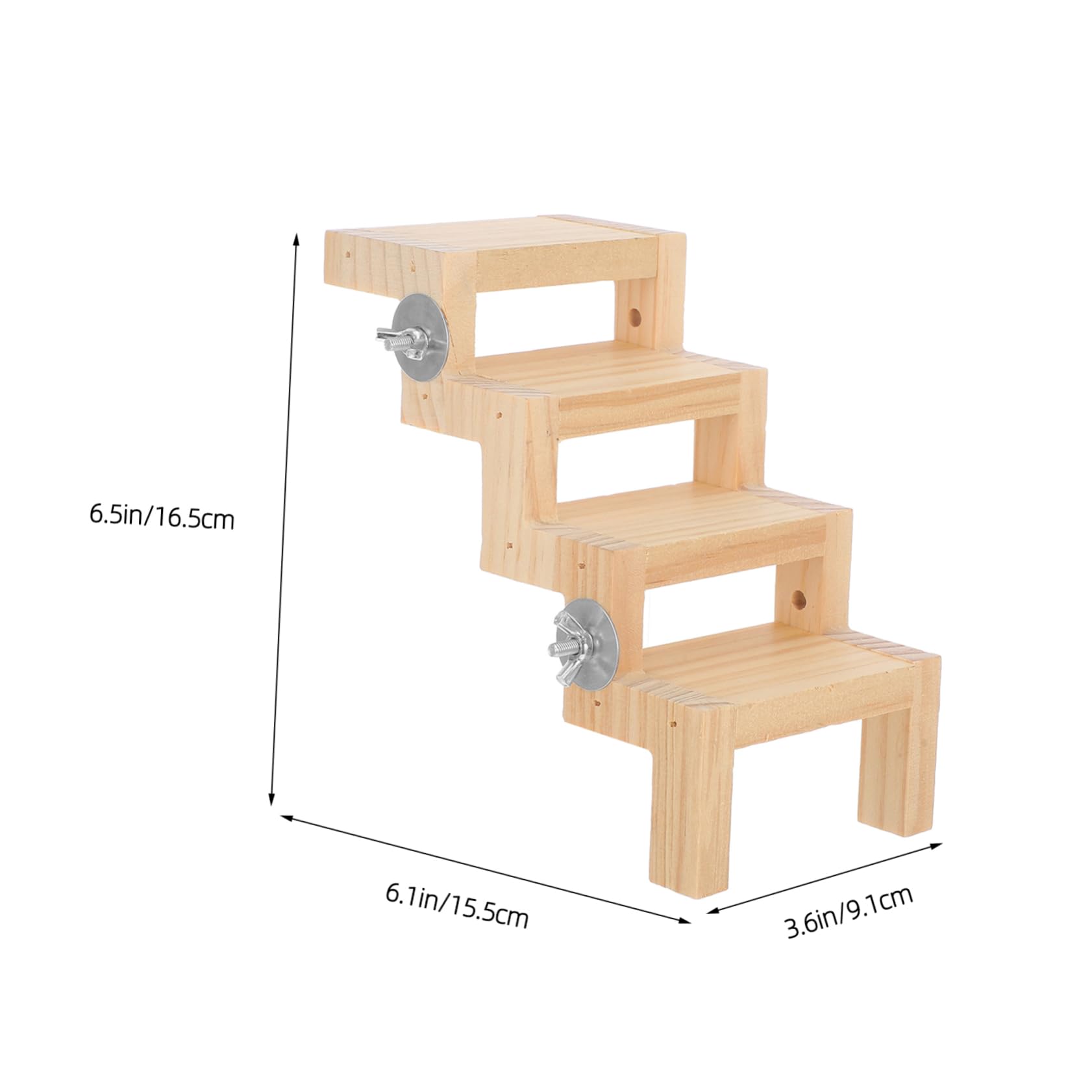 VICASKY Wooden Bird Climbing Ladder with Resting Platform Multifunctional Enrichment for Small Animals Safe Natural Easy Setup for Bird Cages for Parrots Budgies and More