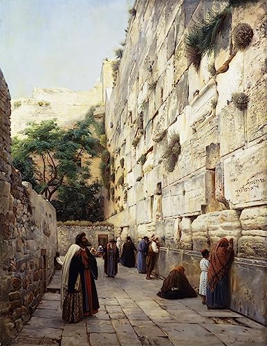 Cuadro en lienzo del Muro Occidental por Gustave Bauernfeind, pintura de 60x90cm para oficina