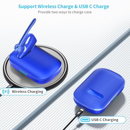 Image of Bluetooth Headset Wireless Earpiece Single Ear Headset with Microphone