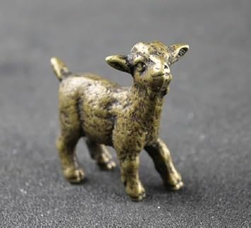 Lamb Antique Copper Brass Tabletops Figurines Sculptures Statues Centerpieces Miniatures Collectibles Home Decor Gifts Art Crafts 4cm x 4.2cm