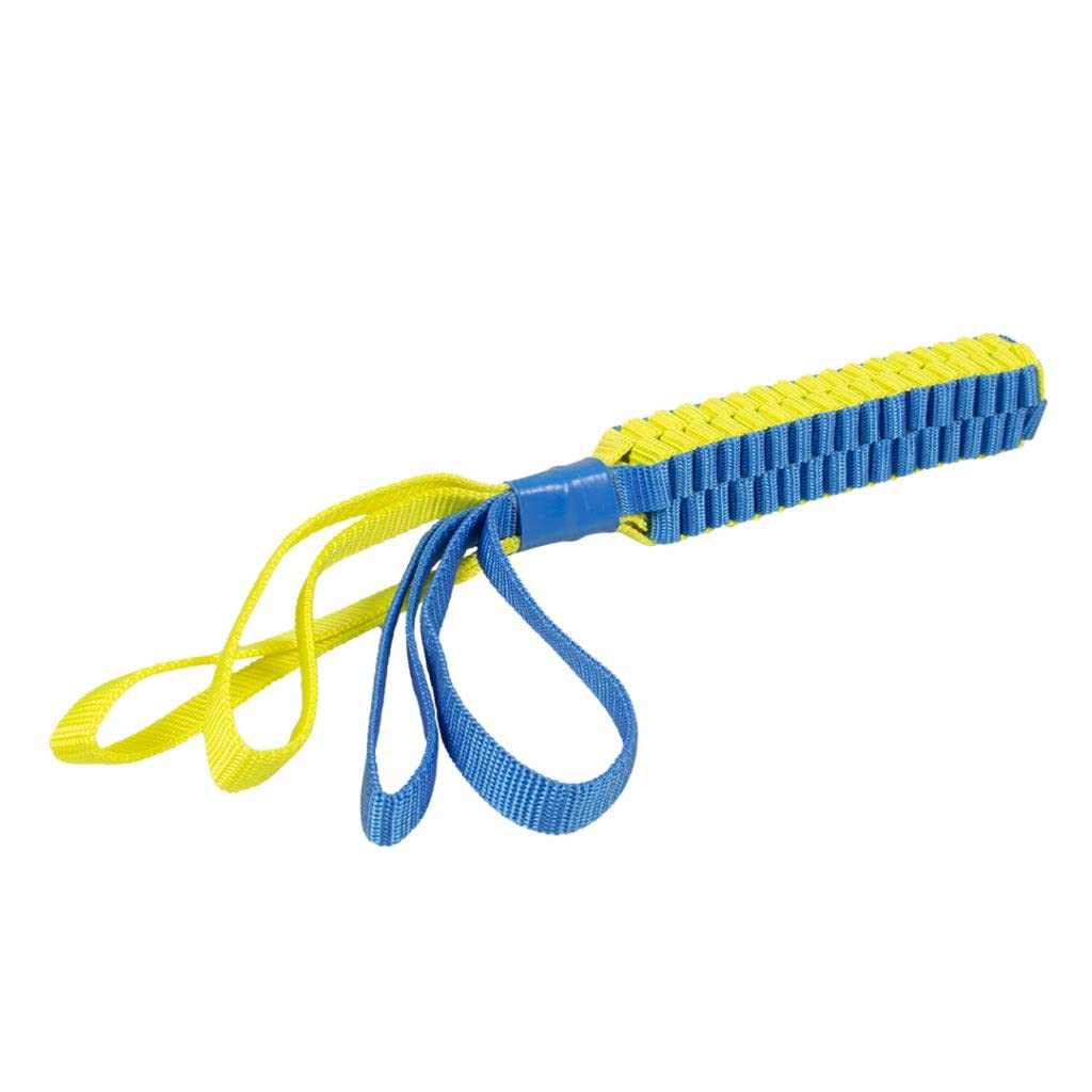 Duvo Supa' Nylon Tug Stick S - 30 x 30cm - Blue/Yellow Dimension - 30 x 30cm