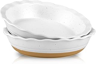 HVH 10 inch Pie Pan for Baking, Ceramic Pie Dish, Deep Dish Pie Plate fo...