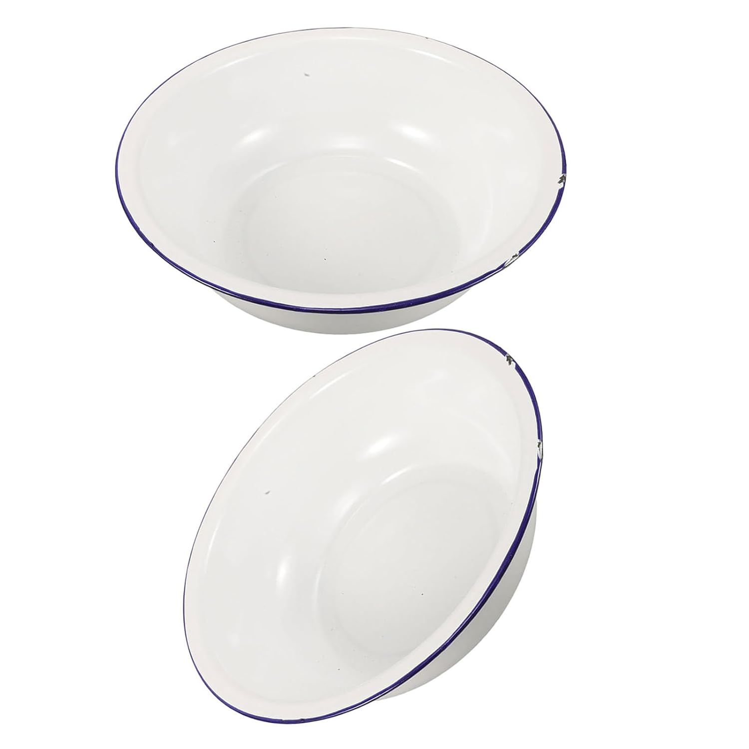 FOMIYES 2pcs Enamel Washbasin: 34cm Foot Soak Basin - Vintage Enameled Basin For Foot Soaking - Multipurpose Soaking Tub For Home Spa Or Laundry