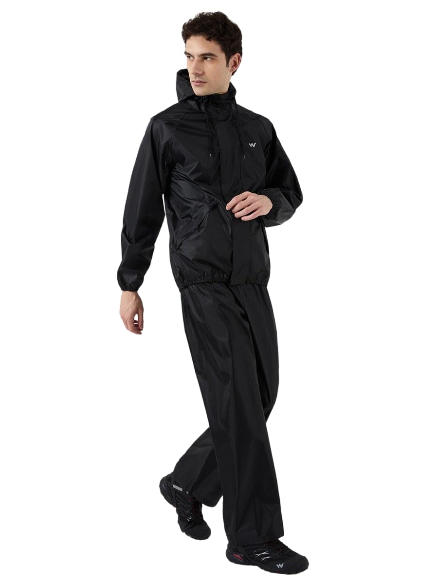 wildcraft HYPADRY™ Men Classic Solid Rain Cheater Suit (43139) (XL, Black)-picture-12