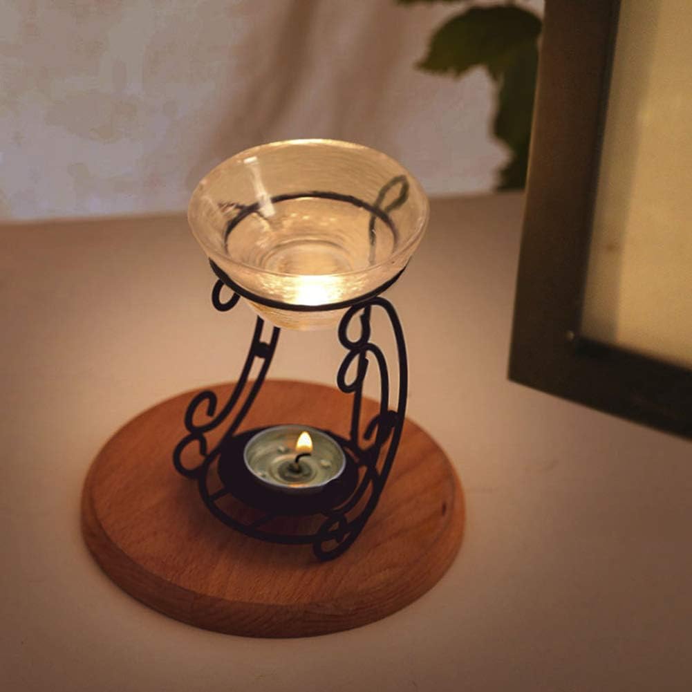 2 pcs Candle Holder and Essential Oil Diffuser Aromatic Oil Burner Deer Shape Iron Aroma Furna Burner Furnace Candle Aromatherapy Essential Oil Lamp Geometric Home Office Decoration