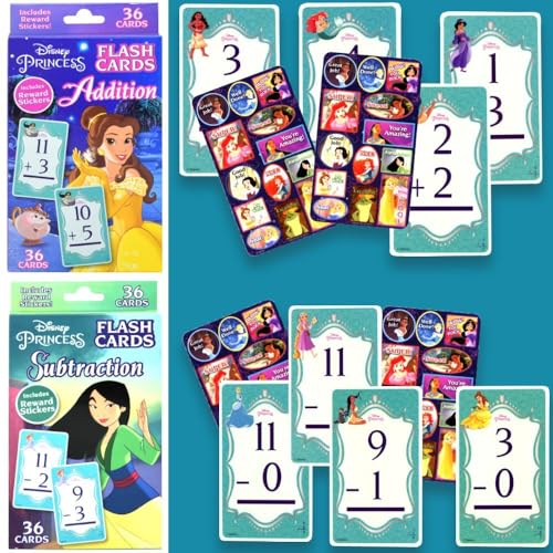 ディズニープリンセス算数ゲームセット 足し算と引き算のフラッシュカードセット 関連画像 1