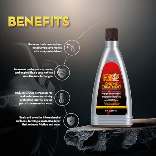 Image of Motion Plus Engine Treatment - Heavy Duty Metal Treatment & Super Lubricant for Gasoline & Diesel Engines, Reduces Friction, Heat & Wear, Increase Horsepower, Engine Performance & Longevity - 8 Oz