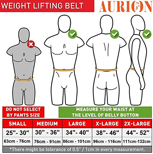 Image of Aurion by 10Club Gym Belt for Weight Lifting - Leather Gym Belt with Padded Back Support, Dead Lift Belt for Enhanced Performance and Comfort - Medium, Tan