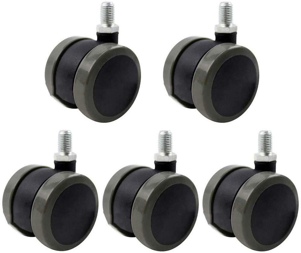 Roulettes pivotantes robustes pour meubles en caoutchouc durable avec visserie incluse