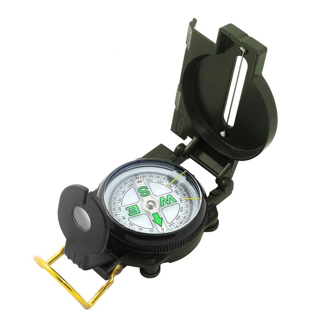 American Compass Metal Army Green Compass for Outdoor Use