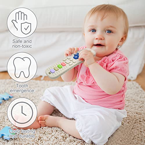 Badespielzeug für ab 3 Monate Baby Silikon Ferngesteuertes Beißspielzeug Zahnungshilfe Spielzeug für Babys Fernbedienung Beißringe aus Silikon mit Beruhigt Babys Wundes Zahnfleisch (2er Set) – Bild 4
