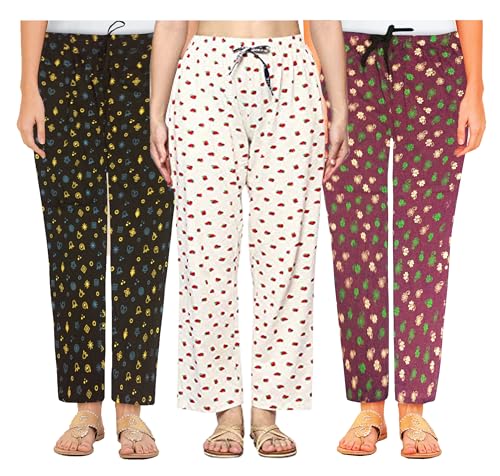 Image of AFRA Printed Cotton Pyjama Combo Pack of 3