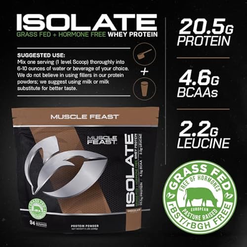 Muscle Feast Creatine + Isolate Bundle: 1 Powder (Unflavored, 300G) + 1 Whey Protein Isolate (Chocolate, 5Lb) | Premium Supplements, Vegetarian, Gluten Free #TOP6