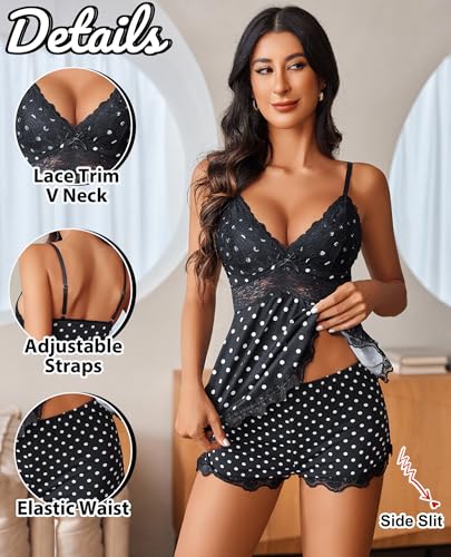 Image of Avidlove Womens Sweetness Cami Set Lace Camisole Lingerie Nightwear Sexy Pajamas Lounge Sets