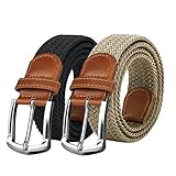 [maikun] [マイクイーン] ベルト メンズ カジュアル ベルト メンズ おおきいサイズ メンズベルト ゴムベルト メッシュベルト belt おしゃれ クリスマス プレゼント 黒&カーキ 130cm