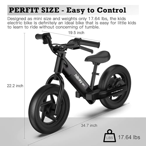 Hiboy Bk1 Electric Balance Bike For Kids, 12 Inch Tires, 150W Peak Motor, Adjustable Seat, 21.6V/2.6Ah Battery, Electric Bike For Kids Ages 3-5 thumb #2